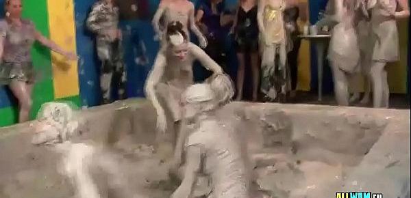  Hot Euro sluts love mud wrestling